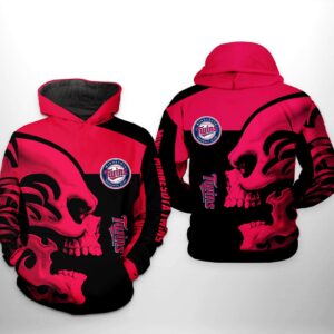 Minnesota Twins MLB Skull 3D Printed Hoodie/Zipper Hoodie - 7667f842792b