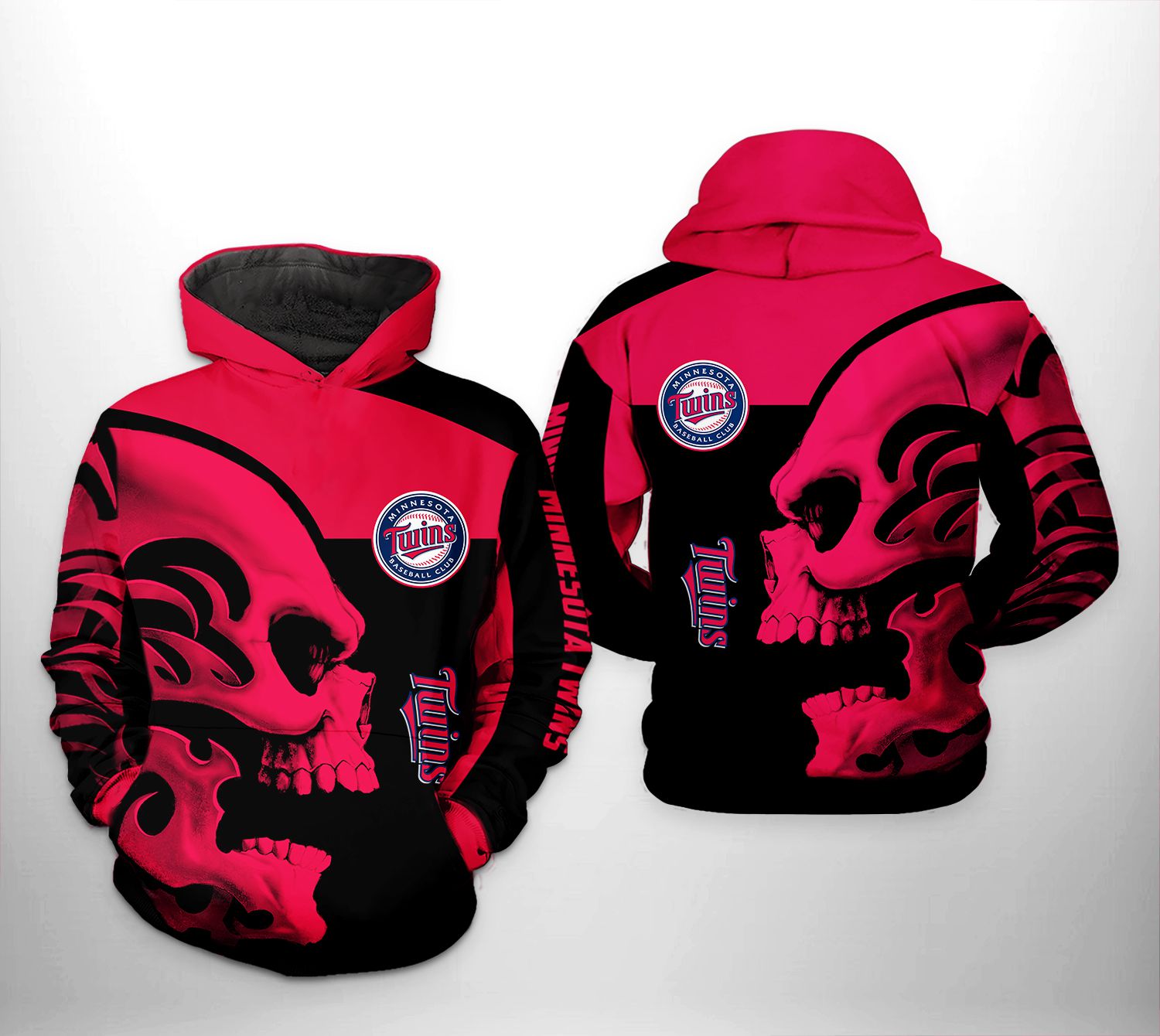 Minnesota Twins MLB Skull 3D Printed Hoodie/Zipper Hoodie - 7667f842792b Minnesota Twins MLB Skull 3D Printed Hoodie/Zipper Hoodie - 7667f842792b