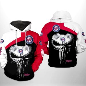 Minnesota Twins MLB Skull Punisher 3D Printed Hoodie/Zipper Hoodie - 8557af14fc36
