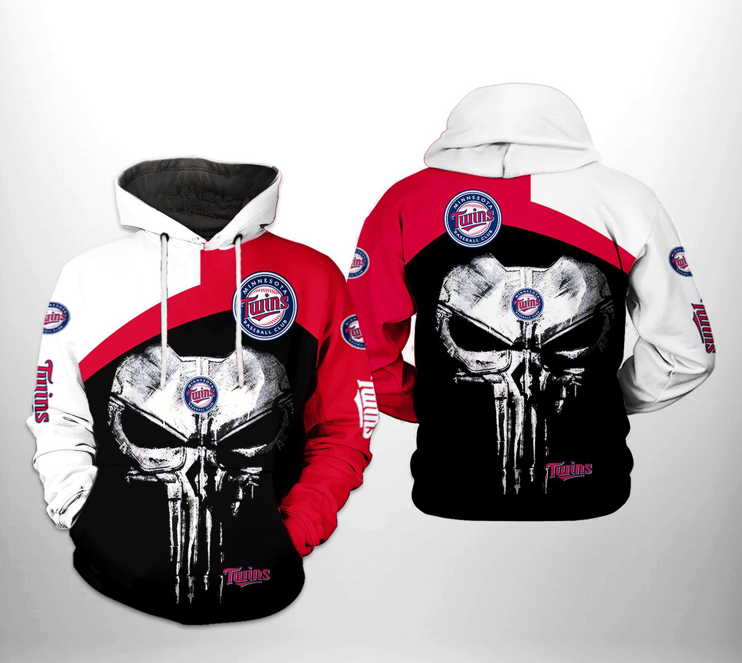 Minnesota Twins MLB Skull Punisher 3D Printed Hoodie/Zipper Hoodie - 8557af14fc36 Minnesota Twins MLB Skull Punisher 3D Printed Hoodie/Zipper Hoodie - 8557af14fc36