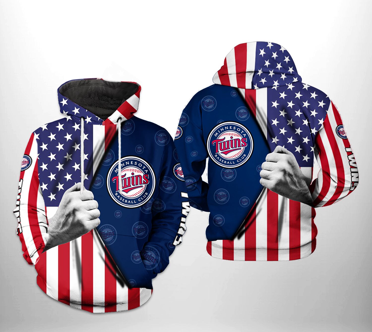 Minnesota Twins MLB US Flag 3D Printed Hoodie/Zipper Hoodie - 55337c10b9b6 Minnesota Twins MLB US Flag 3D Printed Hoodie/Zipper Hoodie - 55337c10b9b6