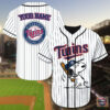 Minnesota Twins Snoopy Custom Name Baseball Jersey