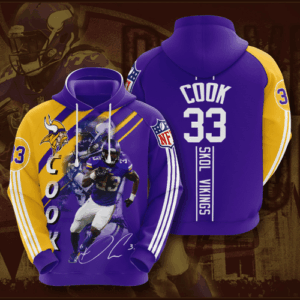 Minnesota Vikings Dalvin Cook 3D Hoodie For Men For Women - c21dd077d9d4
