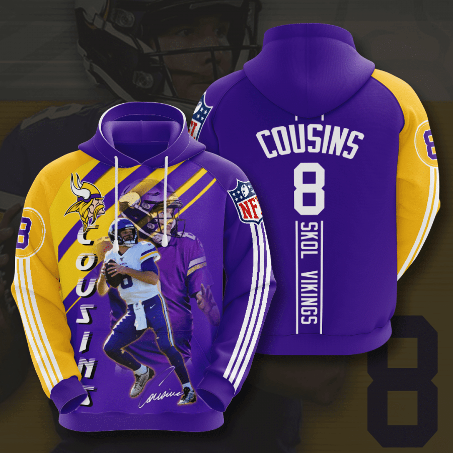 Minnesota Vikings Kirk Cousins 3D Hoodie For Men For Women All Over Printed Hoodie - 9bb2ca1d9df5 Minnesota Vikings Kirk Cousins 3D Hoodie For Men For Women All Over Printed Hoodie - 9bb2ca1d9df5