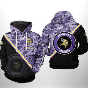 Minnesota Vikings NFL Camo Team 3D Printed Hoodie/Zipper Hoodie - 7c15b8167645