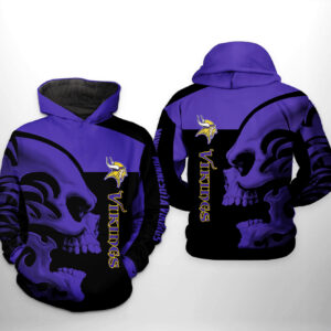Minnesota Vikings NFL Skull 3D Printed Hoodie/Zipper Hoodie - 4c689d6a20b0