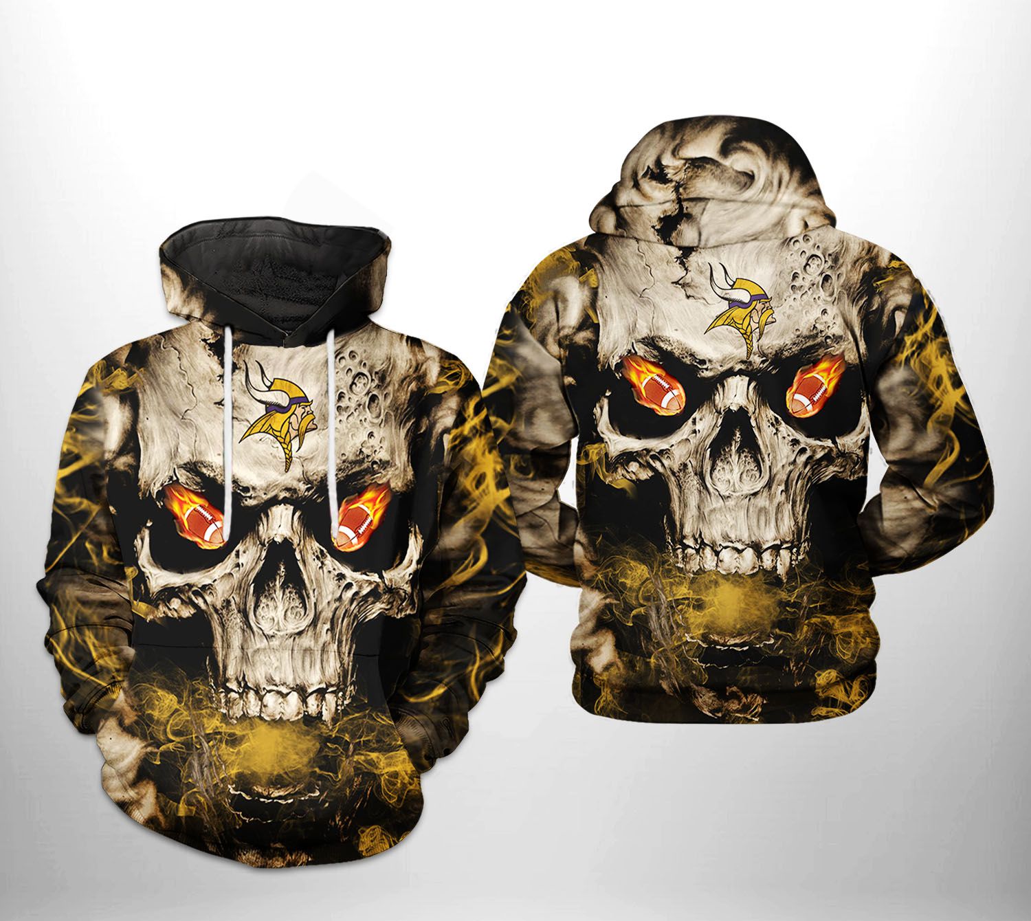 Minnesota Vikings NFL Skull Team 3D Printed Hoodie/Zipper Hoodie - a59a5b479070 Minnesota Vikings NFL Skull Team 3D Printed Hoodie/Zipper Hoodie - a59a5b479070