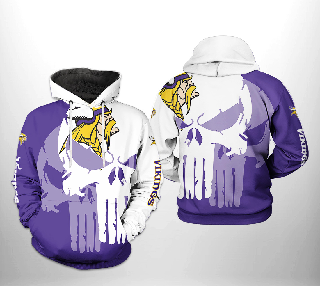Minnesota Vikings NFL Team Skull 3D Printed Hoodie/Zipper Hoodie - fc29d0bfd864 Minnesota Vikings NFL Team Skull 3D Printed Hoodie/Zipper Hoodie - fc29d0bfd864