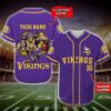 Minnesota Vikings Nfl Personalized Baseball Jersey