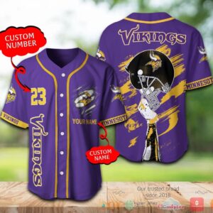 Minnesota Vikings Nfl Personalized Baseball Jersey Shirt