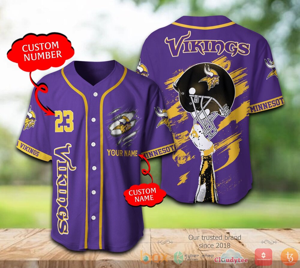 Minnesota Vikings Nfl Personalized Baseball Jersey Shirt Minnesota Vikings Nfl Personalized Baseball Jersey Shirt