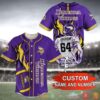 Minnesota Vikings Nfl Personalized Purple Black Baseball Jersey Shirt