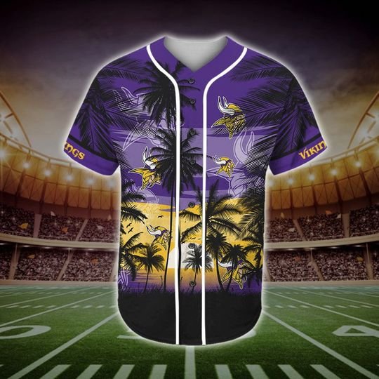 Minnesota Vikings Tropical Baseball Jersey Minnesota Vikings Tropical Baseball Jersey