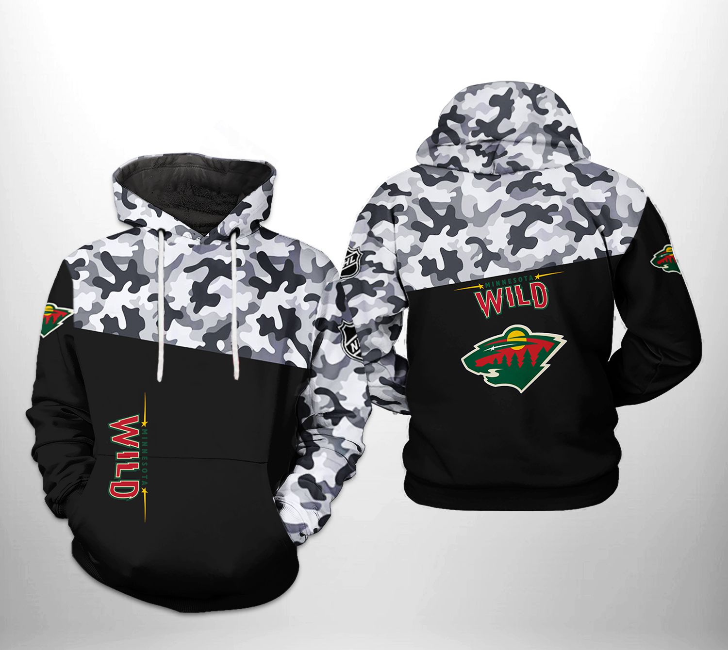 Minnesota Wild NHL Camo Veteran 3D Printed Hoodie/Zipper Hoodie - 2e03a647c8f2 Minnesota Wild NHL Camo Veteran 3D Printed Hoodie/Zipper Hoodie - 2e03a647c8f2