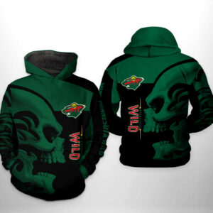 Minnesota Wild NHL Skull 3D Printed Hoodie/Zipper Hoodie - 31305f882134
