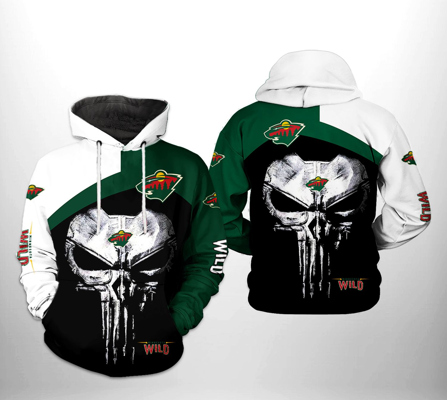 Minnesota Wild NHL Skull Punisher 3D Printed Hoodie/Zipper Hoodie - a62adcd1d3cd Minnesota Wild NHL Skull Punisher 3D Printed Hoodie/Zipper Hoodie - a62adcd1d3cd