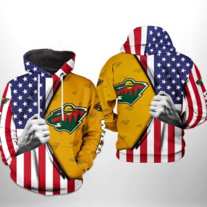 Minnesota Wild NHL US FLag 3D Printed Hoodie/Zipper Hoodie - 8e40cc6983c8