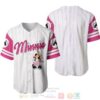 Minnie Mouse All Over Print Pinstripe White Baseball Jersey