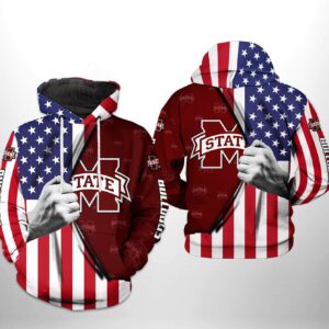Mississippi State Bulldogs NCAA US Flag 3D Printed Hoodie/Zipper Hoodie - a6a5df3701dc