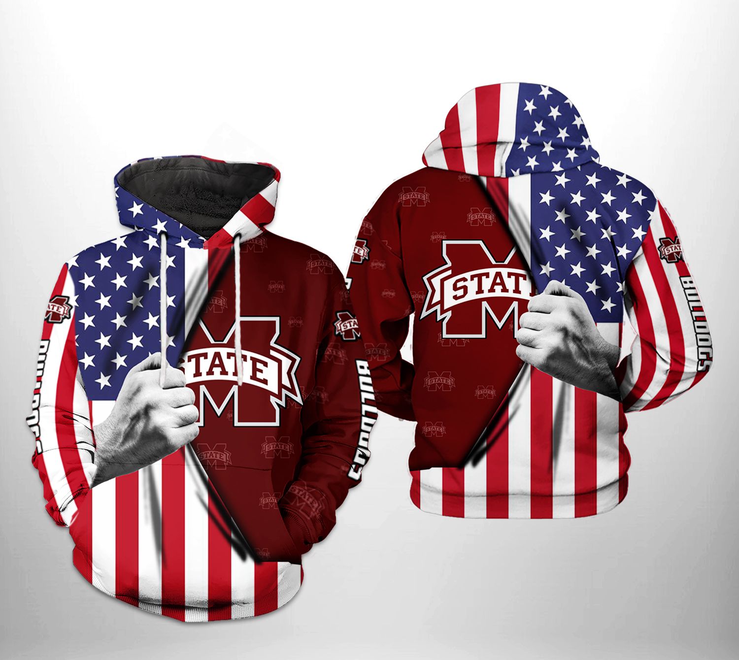 Mississippi State Bulldogs NCAA US Flag 3D Printed Hoodie/Zipper Hoodie - a6a5df3701dc Mississippi State Bulldogs NCAA US Flag 3D Printed Hoodie/Zipper Hoodie - a6a5df3701dc