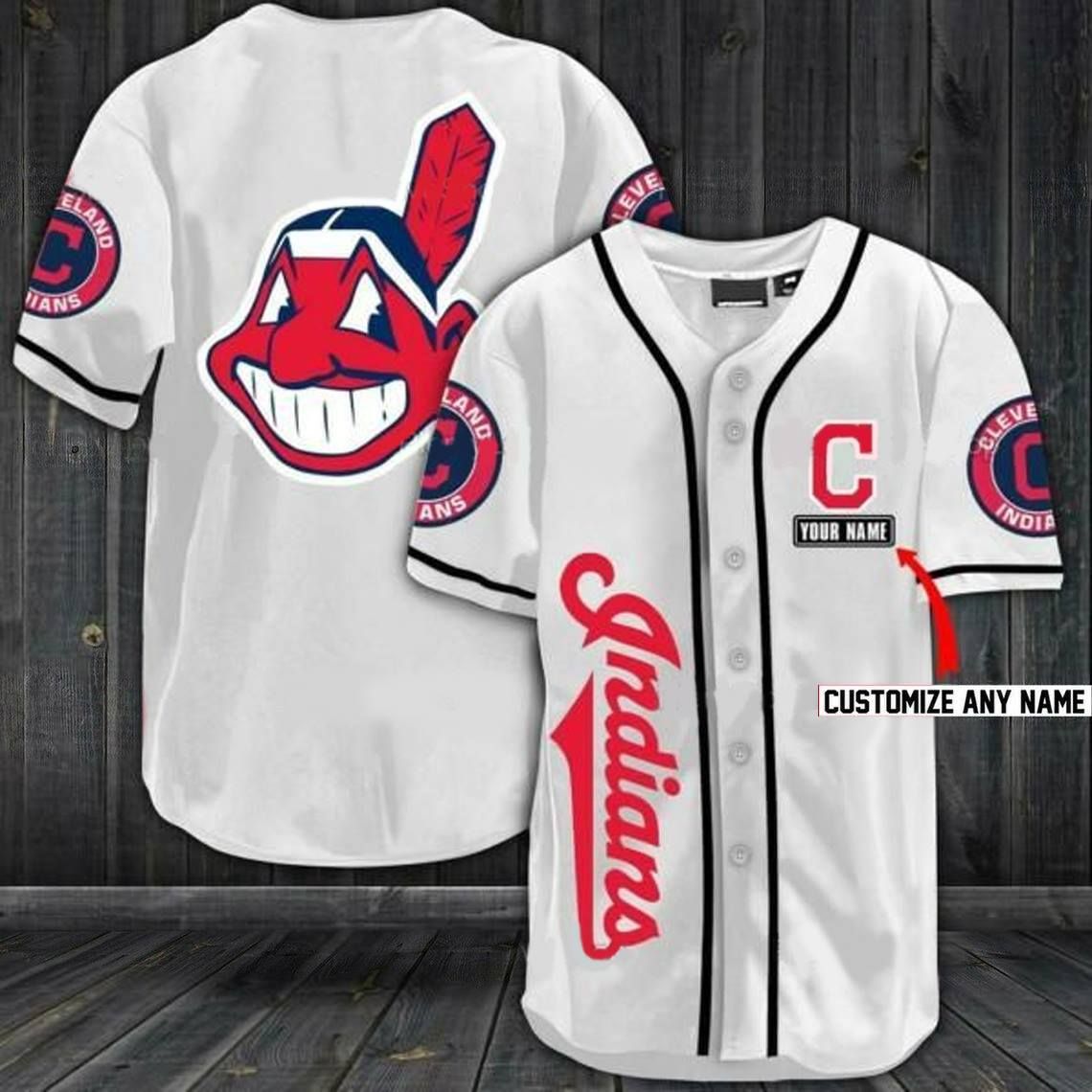 Mlb Cleveland Indians Custom Name Baseball Jersey Shirt Mlb Cleveland Indians Custom Name Baseball Jersey Shirt