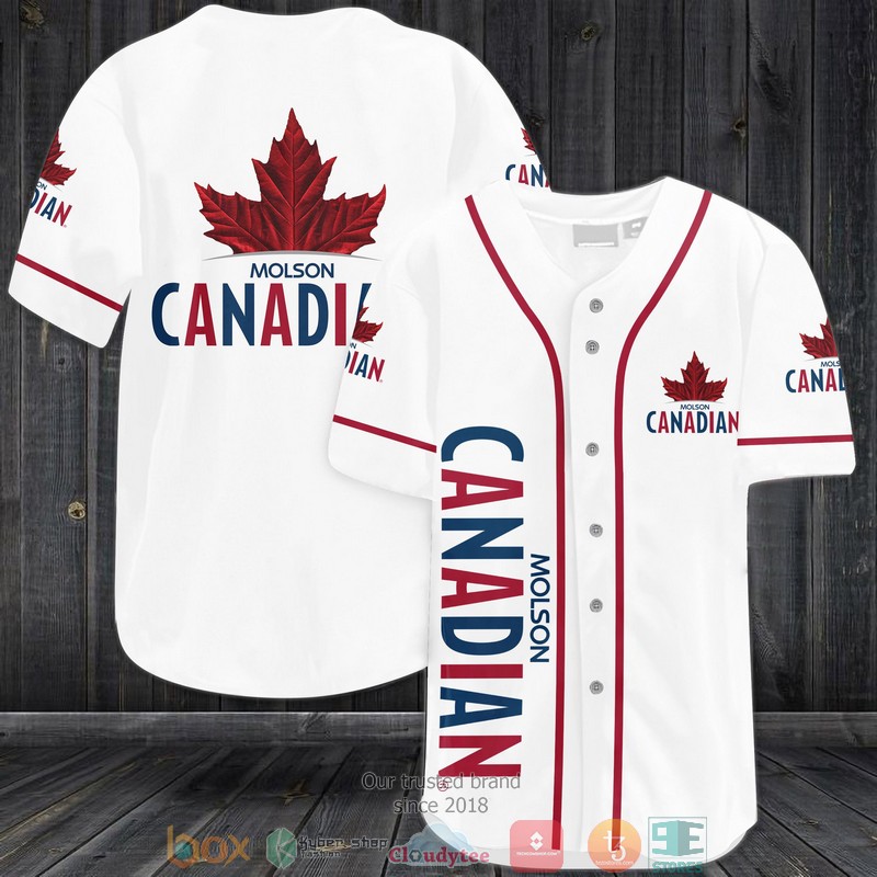 Molson Canadian White Baseball Jersey Molson Canadian White Baseball Jersey