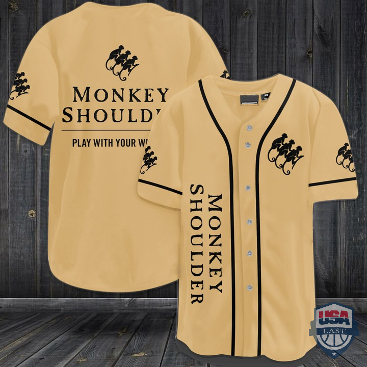 Monkey Shoulder Scotch Whisky Baseball Jersey Shirt Monkey Shoulder Scotch Whisky Baseball Jersey Shirt