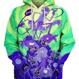 Monster War Rick And Morty Pullover And Zippered Hoodies Custom 3D Graphic Printed 3D Hoodie All Over Print Hoodie For Men For Women - ed89fb047020