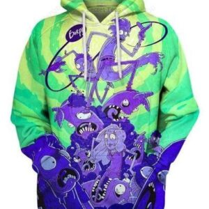 Monster War Rick And Morty Pullover And Zippered Hoodies Custom 3d Graphic Printed 3d Hoodie All Over Print Hoodie For Men For Women - a641d693ce41
