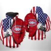 Montr?al Canadiens NHL US FLag 3D Printed Hoodie/Zipper Hoodie - b79e5ce5c0e2