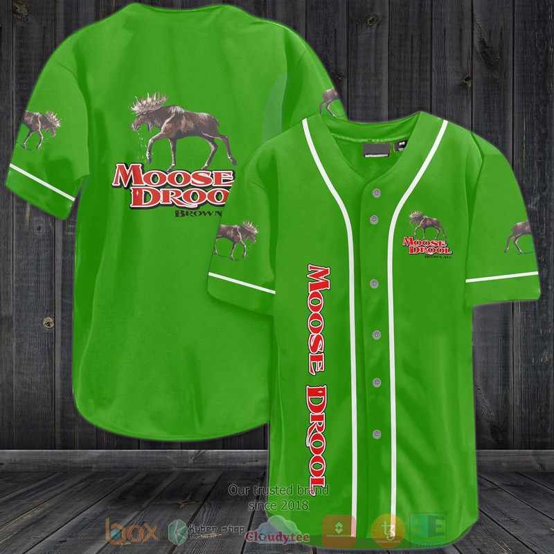 Moose Drool Brown Ale Green Baseball Jersey Moose Drool Brown Ale Green Baseball Jersey