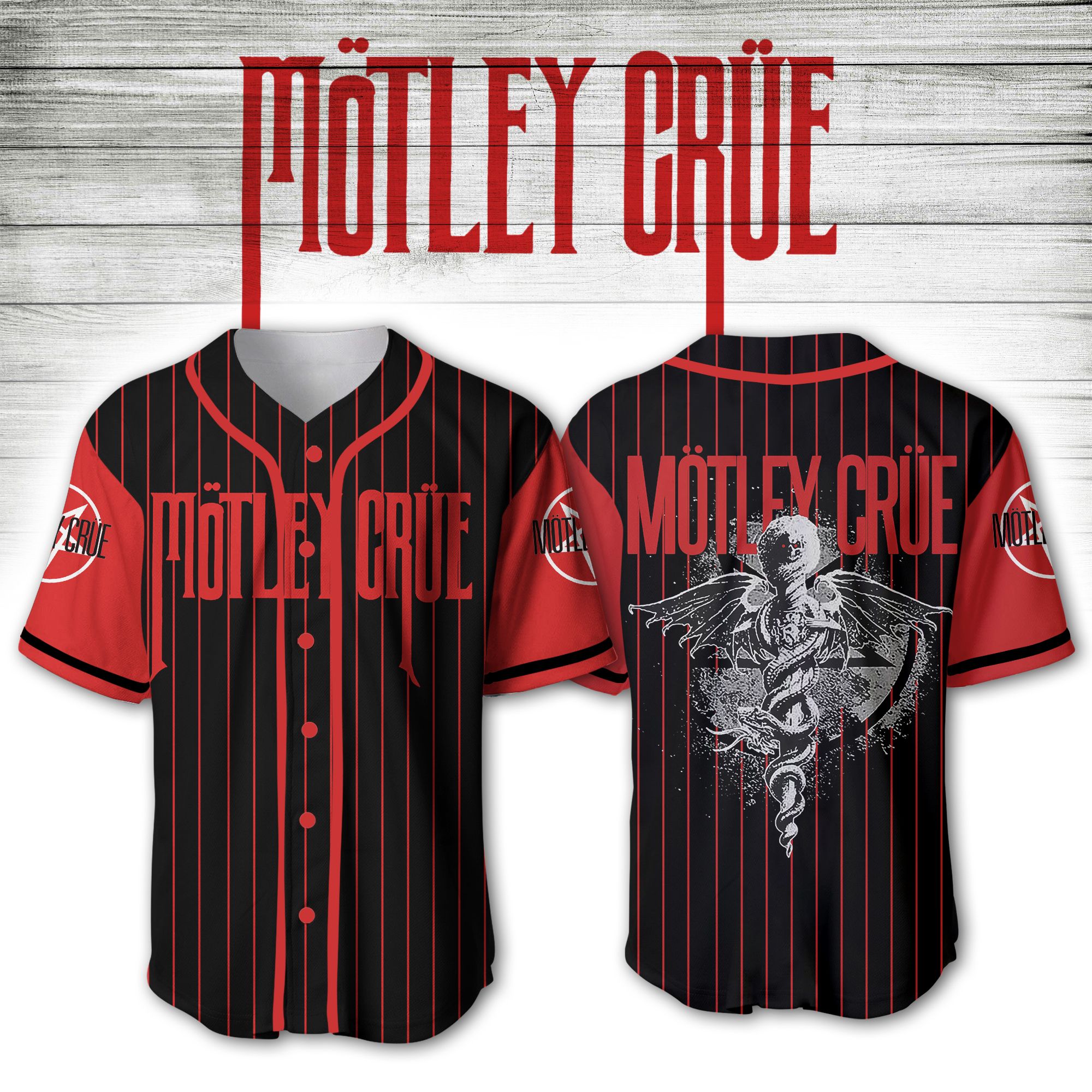Mötley Crüe Baseball Jersey Shirt Mötley Crüe Baseball Jersey Shirt