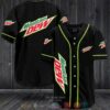 Mountain Dew Black Green Baseball Jersey