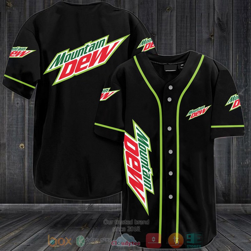 Mountain Dew Black Green Baseball Jersey Mountain Dew Black Green Baseball Jersey