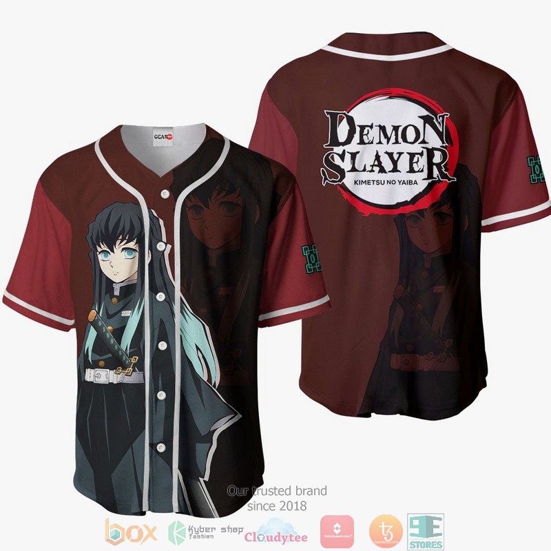 Muichiro Tokito Demon Slayer Red Baseball Jersey Shirt Muichiro Tokito Demon Slayer Red Baseball Jersey Shirt