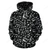 Music Note Black white Themed Print Pullover 3D Hoodie For Men Women All Over 3D Printed Hoodie - 11b406dbc51b