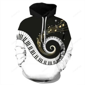 Music Paisley 3D Hoodie Sweatshirt Classical Tracksuit Piano Printed Sweatshirts Hip Hop Sportswear Male Workout Pullovers - 769dabe81be0