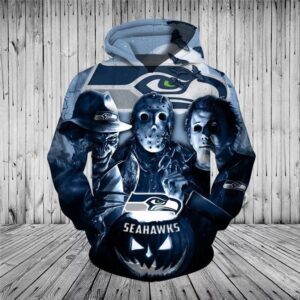 N.F.L Seattle Seahawks Classic Halloween Horror Movie Character 3D Custom Hoodie 3D Hoodie For Men For Women All Over 3D Printed Hoodie. - 9aac1b2cffd9
