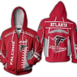 NFL Atlanta Falcons Zippered Hoodie 3D Hoodie - b83d74bdaeda