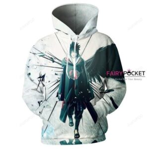 Naruto Uchiha Sasuke White 3D Hoodie For Men Women All Over 3D Printed Hoodie ï¿½ B - de8d79348548