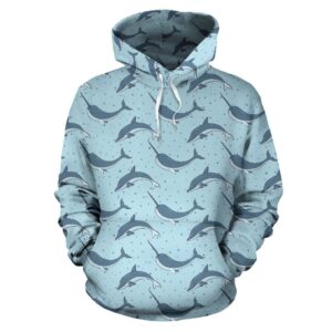 Narwhal Dolphin Print Pullover 3D Hoodie For Men Women All Over 3D Printed Hoodie - e3b4debaa5ac