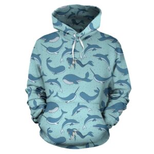 Narwhal Themed Print Pullover 3D Hoodie For Men Women All Over 3D Printed Hoodie - d1ce20fe4f6a