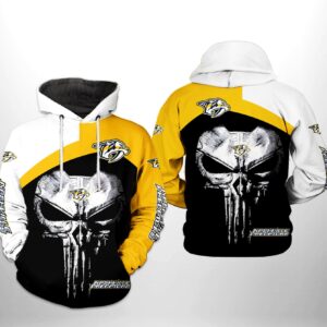 Nashville Predators NHL Skull Punisher 3D Printed Hoodie/Zipper Hoodie - fbb619f761d1