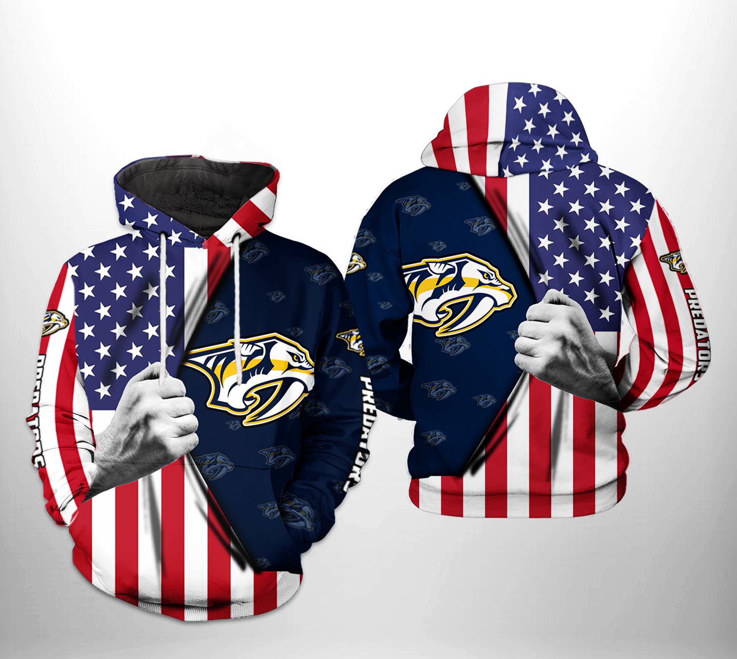Nashville Predators NHL US FLag 3D Printed Hoodie/Zipper Hoodie - f2e36d44f8b9 Nashville Predators NHL US FLag 3D Printed Hoodie/Zipper Hoodie - f2e36d44f8b9