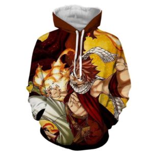 Natsu Dragneel Fairy Tail Brown & Yellow 3D 3D Hoodie For Men Women All Over 3D Printed Hoodies - 95fa86173698