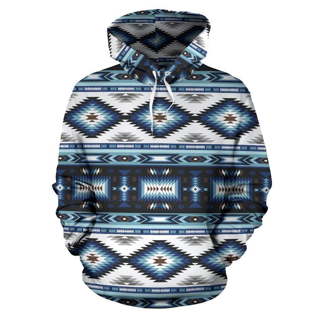 Navajo Dark Blue Print Pattern Pullover 3D Hoodie For Men Women All Over 3D Printed Hoodie - f41858d5909c Navajo Dark Blue Print Pattern Pullover 3D Hoodie For Men Women All Over 3D Printed Hoodie - f41858d5909c