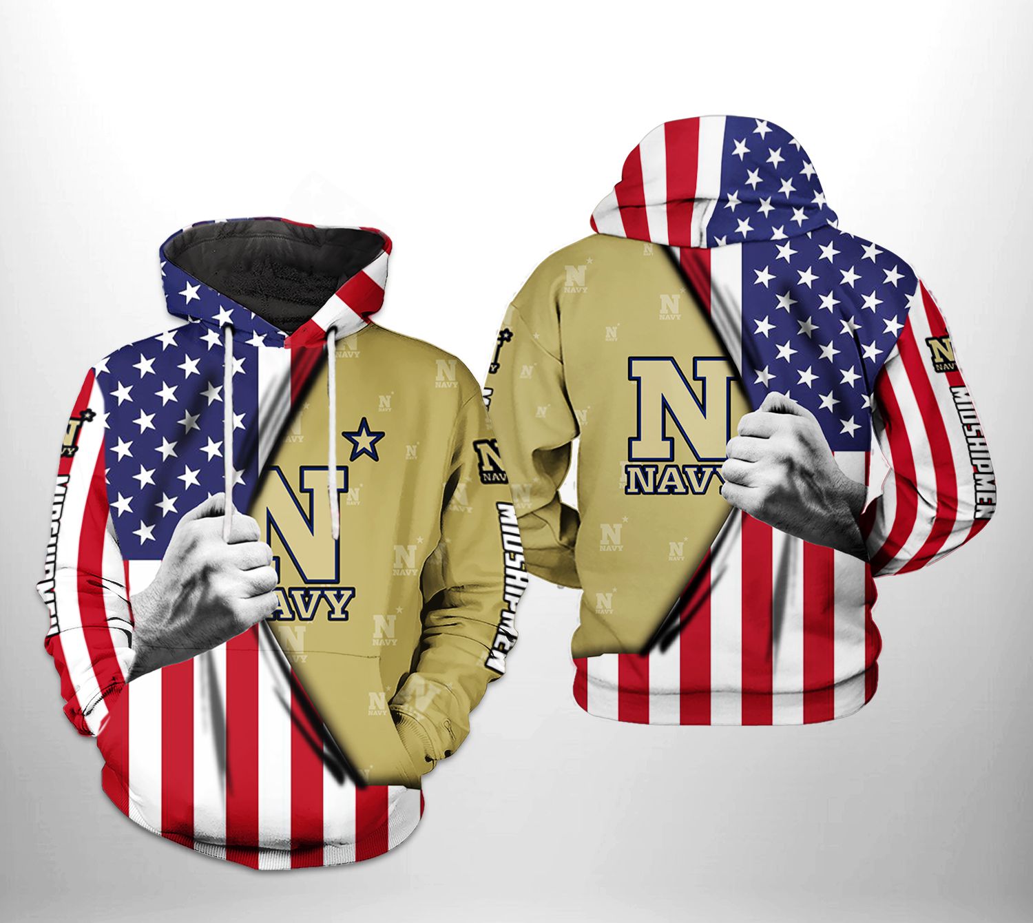 Navy Midshipmen NCAA US Flag 3D Printed Hoodie/Zipper Hoodie - 67be16f2351a Navy Midshipmen NCAA US Flag 3D Printed Hoodie/Zipper Hoodie - 67be16f2351a