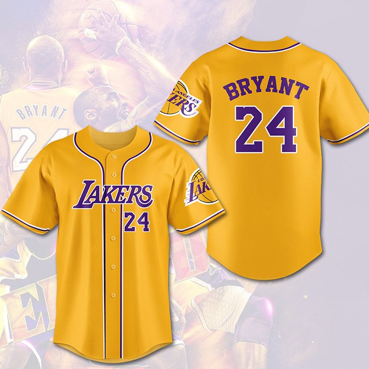 Nba Los Angeles Lakers Kobe Bryant 24 Baseball Jersey Nba Los Angeles Lakers Kobe Bryant 24 Baseball Jersey