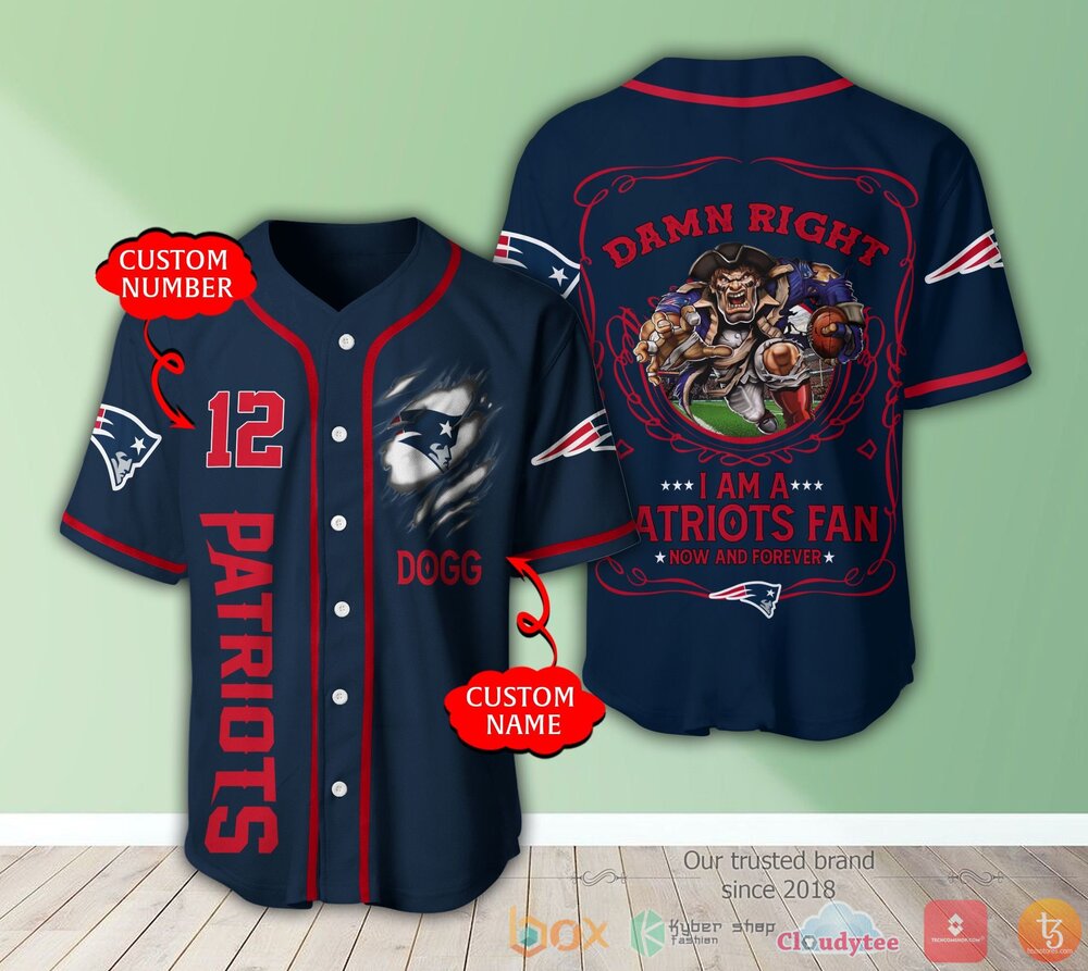 New England Patriots 3D Personalized Baseball Jersey Shirt New England Patriots 3D Personalized Baseball Jersey Shirt
