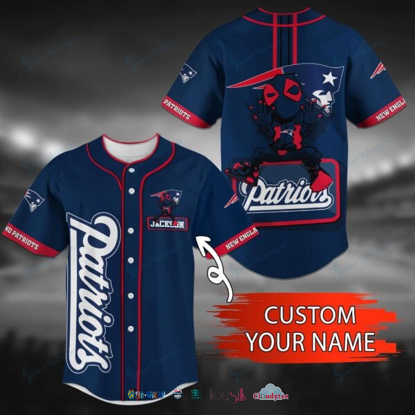 New England Patriots Deadpool Personalized Baseball Jersey Shirt New England Patriots Deadpool Personalized Baseball Jersey Shirt